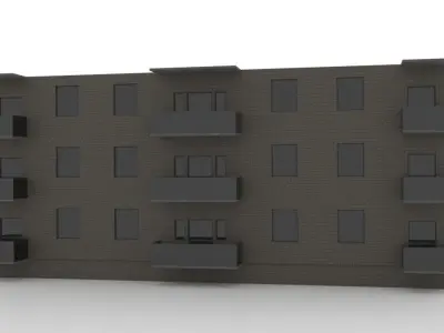 City apartment house 1 Low-poly 3D model