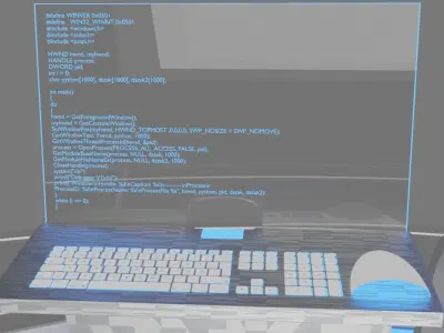 Sci-Fi Neon Computer 3D model