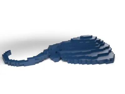 Ray Minecraft Voxel Low-poly 3D model