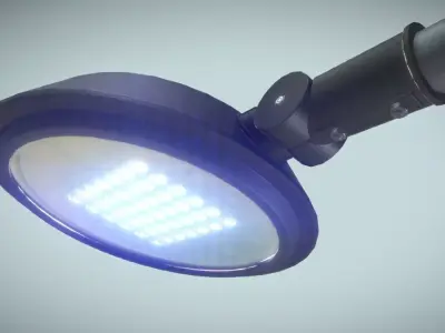 Street Light 15 version 14 10m with pole 4 Low-poly 3D model