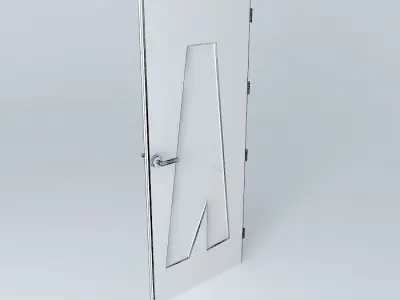 Letter "A", 3D door, very detail with glass, lock and hinger. Free 3D model