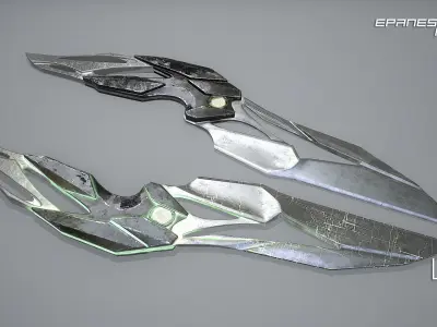 sci-fi knife Low-poly 3D model