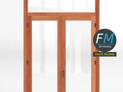 Double window with transom 3D model