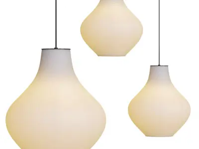 Sixties three pendant lights with shades 3D model