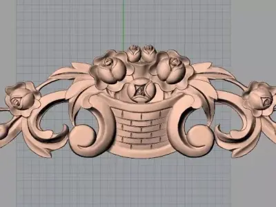 Door flower relief model STL format for CNC carving E456 3D model