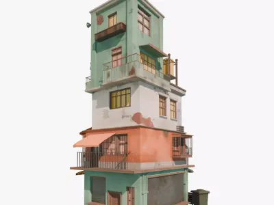 Semi-realistic Stylized House 05 Low-poly 3D model