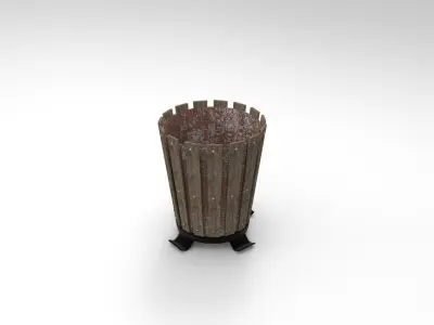 Public Trash Can Low-poly 3D model purchase