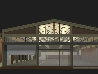 Warehouse buildings 3D Model Pack