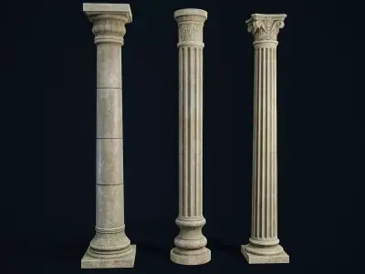 Garden Columns modular Low-poly 3D model