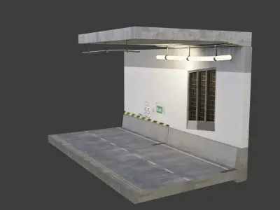 modular road tunnel asset pack with 8k pbr textures Low-poly 3D model