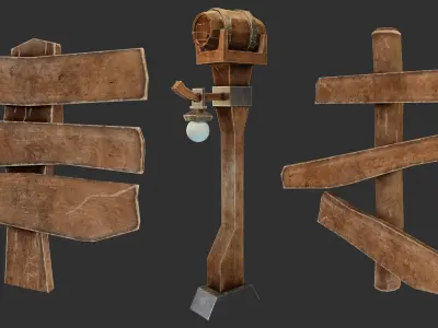 Guide Board Low poly Low-poly 3D model