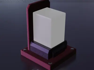 Street Light 8 Bollard 200mm Dark Red Version 2 Low-poly 3D model