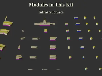 Building Blocks for Modern City Scenes - Kit 03 3D model