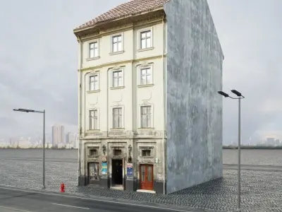 Realistic architecture houses of different specifications Low-poly 3D model