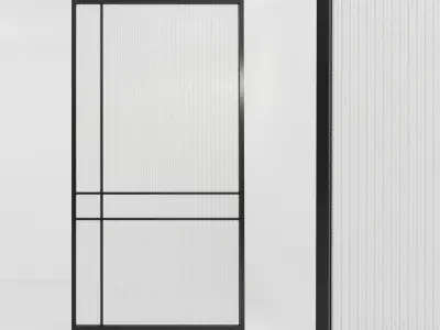 5 Glass partition door Set  9 partition models 3D Model Pack