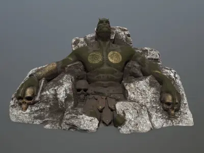 stone Worrior Low-poly 3D model