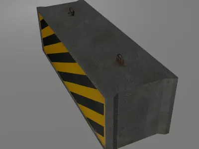 Concrete Barrier 3D model Low-poly 3D model
