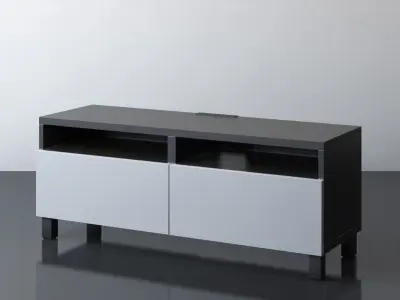 BESTA TV unit with drawers 3D model