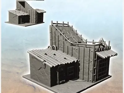 Futuristic sheet metal dwelling with armored door -3- 3D print model