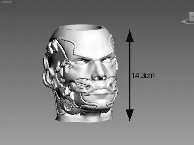 Robot human pen holder Cyborg pen holder 3D print model