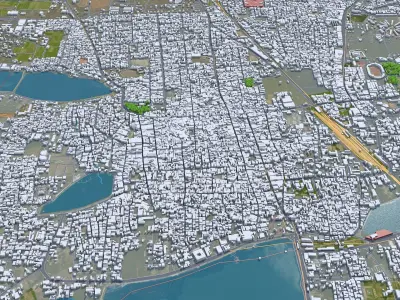 Coimbatore Tamil Nadu India 30km Low-poly 3D model