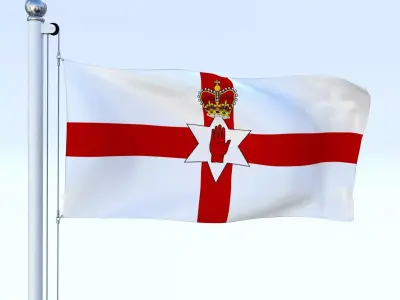 Animated Northern Ireland Flag Low-poly 3D model