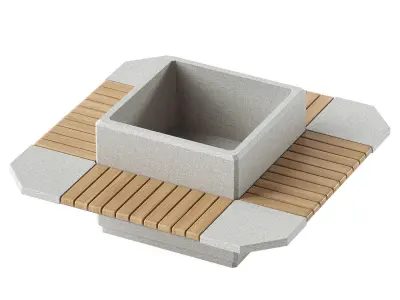 SQUARE PLANTER BENCH 227 3D model