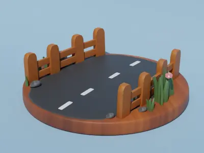 Small Road Scene Diorama  3D model