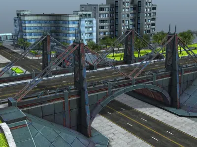 City Buildings and Props Pack - low poly Low-poly 3D model