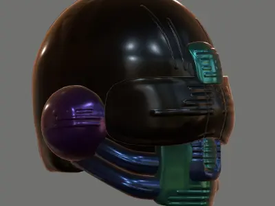 Gas mask helmet 3d model scifi Low-poly  Low-poly 3D model 418