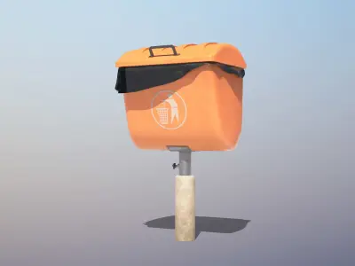 Beach Trash Can Low-poly 3D model