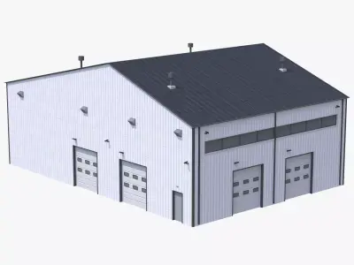 Industrial Building 13 Low-poly 3D model