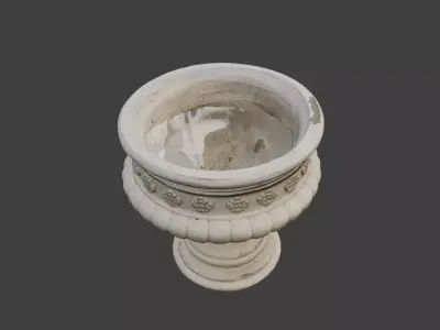 large flower pot 5 lods Low-poly 3D model