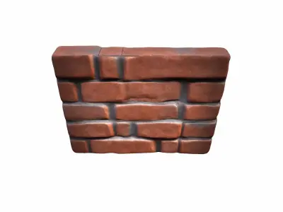  Red Brick Wall Background  High Render 3D model