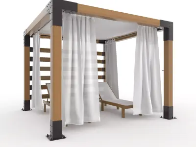 Poolside Cabana 16 3D model