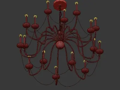 Currey Company Digby Mole Black 16 Light Chandelier 3D model