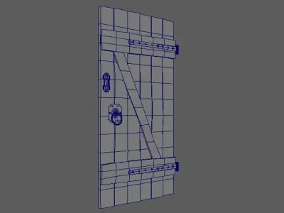 Old Wooden Door - Vieille porte en bois Low-poly 3D model