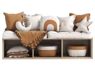 Decorative set of pillows for children 3D model