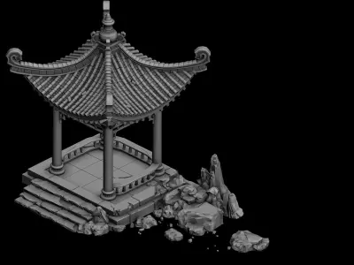 Game Building - Xinshoucun - Pavilion 17 3D model