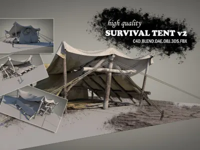 Survival Tent v2 3D model