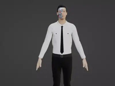 Cyber Character- Robot Man Low-poly 3D model buy