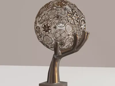astral-table-lamp hand holding metal globe 3D model
