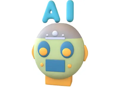 AI Robot Icon v1 003 Low-poly 3D model