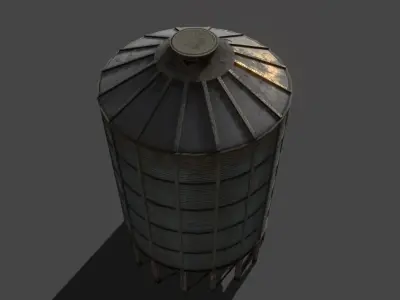 Lowpoly silo  Low-poly 3D model purchase