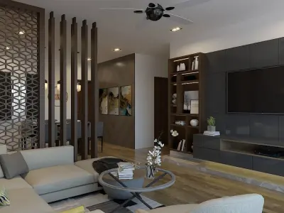 Living And Dining Interior Design - 4 3D model