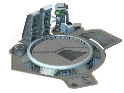 Space Warehouse - Ground Warehouse Door 02 3D model