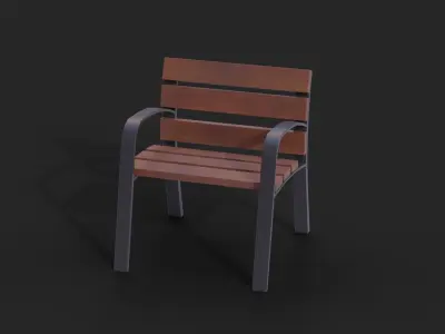 Collection of three Modo benches  low poly Low-poly 3D model