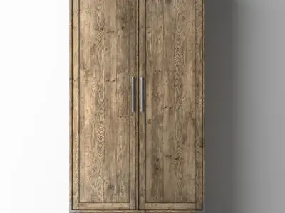 CAYDEN CAMPAIGN PANEL DOUBLE-DOOR CABINET 3D model