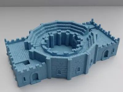 Medieval Small Arena  Tabletop Terrain 28 mm 3D print model