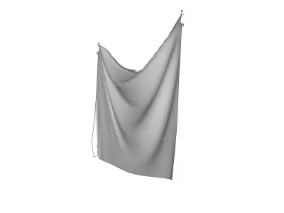 Banner islamic flag hanging Low-poly 3D model